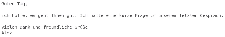 E-Mail-Beispiel in Text-Format