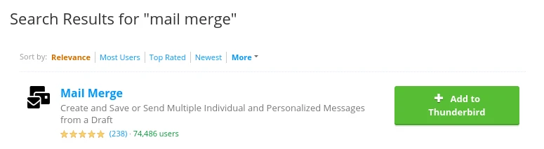 Installation der Thunderbird-Mail-Merge-Erweiterung