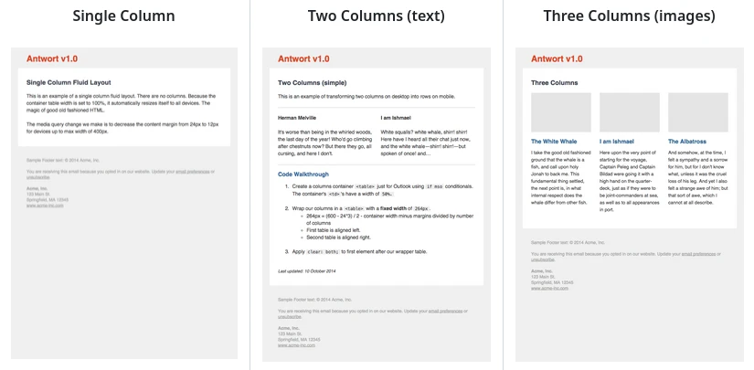 Universal email HTML template